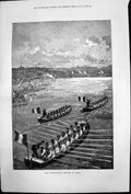 Old International Regatta Paris Boat Race Seventeen Rowers Crew 1878 Victorian