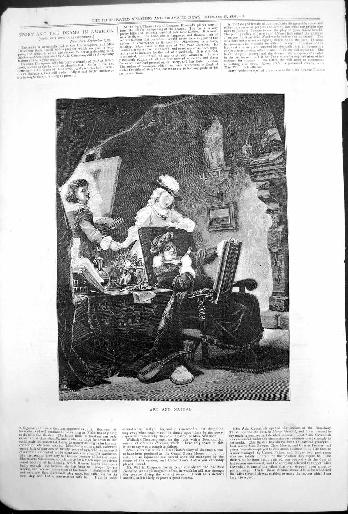 Old Art Nature Man Chair Looking Glass Painting Artist Easel Lady 187 Victorian