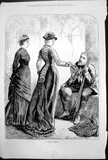 Old Print Pretty Brace Harry Furniss Two Ladies Admiring Mans Catch 1878 19th