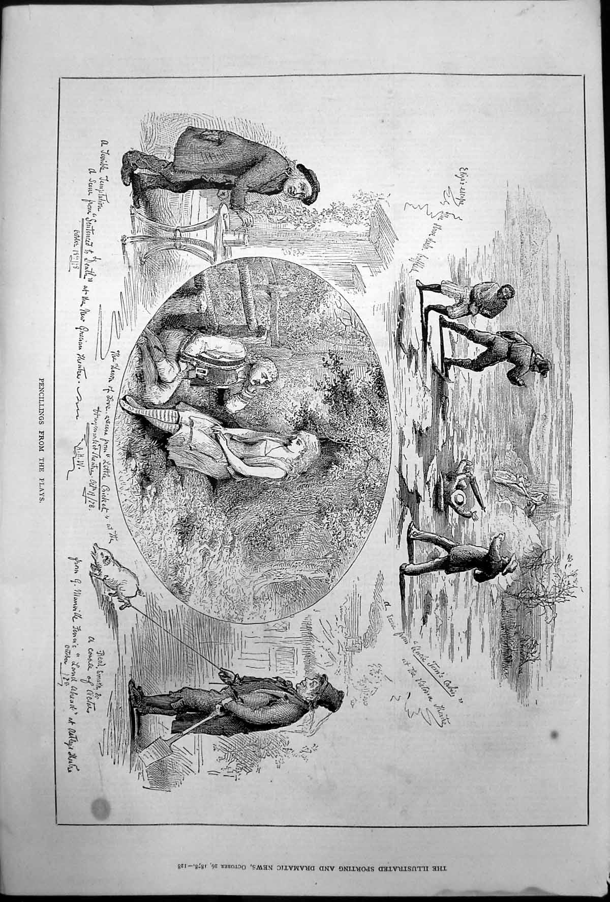 Old Pencillings Plays Sentenced Death Little Cricket Land Ahead 1878 Victorian