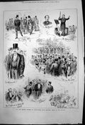 Old Print New Winter Garden Cheltenham Opening Skating Rink Chairman 1878 19th