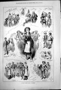 Old Print Fancy Dress Ball Sydney Nancy Lees Eastern Beauty Puritans 1879 19th