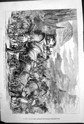 Antique Old Print Scene Pantomine Jack Beanstalk Covent Garden Theatre 1879