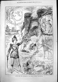 Old Print Scenes Pantomine Princes Theatre Manchester Puss In Boots 1879 19th