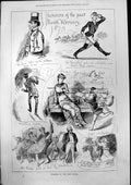Antique Print Humours Past Month February Drury Pantomine St Valentine 1879