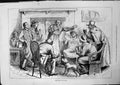 Antique Old Print Describing The Run Group Men Fireside Smoking Drinking 1879