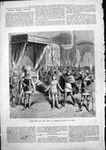 Original Old Antique Print Scene New Opera Etienne Marcel Lyons 1879 Victorian