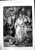 Original Old Antique Print Studies Operas Lohengrin 1875 19th Century