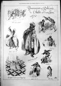 Antique Old Print Reminiscences Salvims Othello Drury Lane Combat Senate 1875