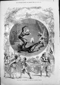 Original Old Antique Print Scene From Spectresheim Royal Alhambra Theatre 1875