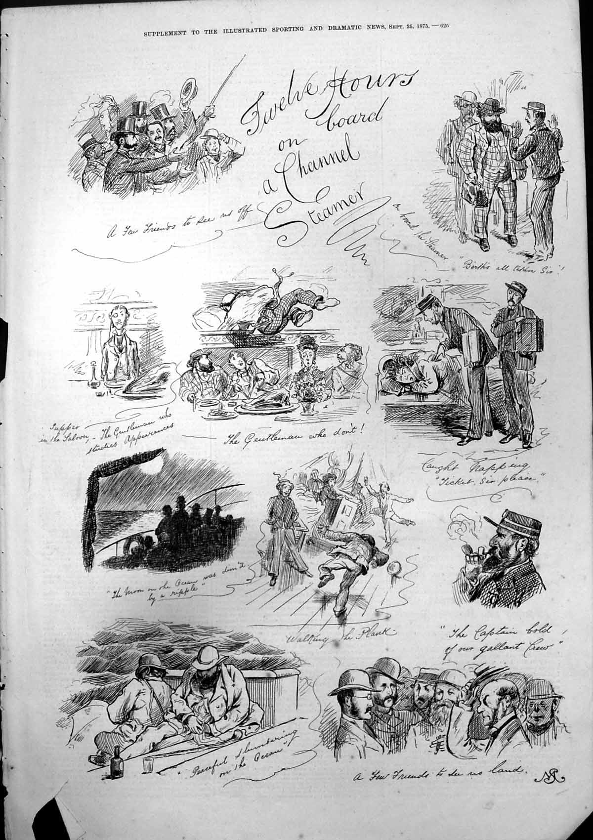 Old Twelve Hours On Board Channel Steamer Friends See Off Captain 187 Victorian