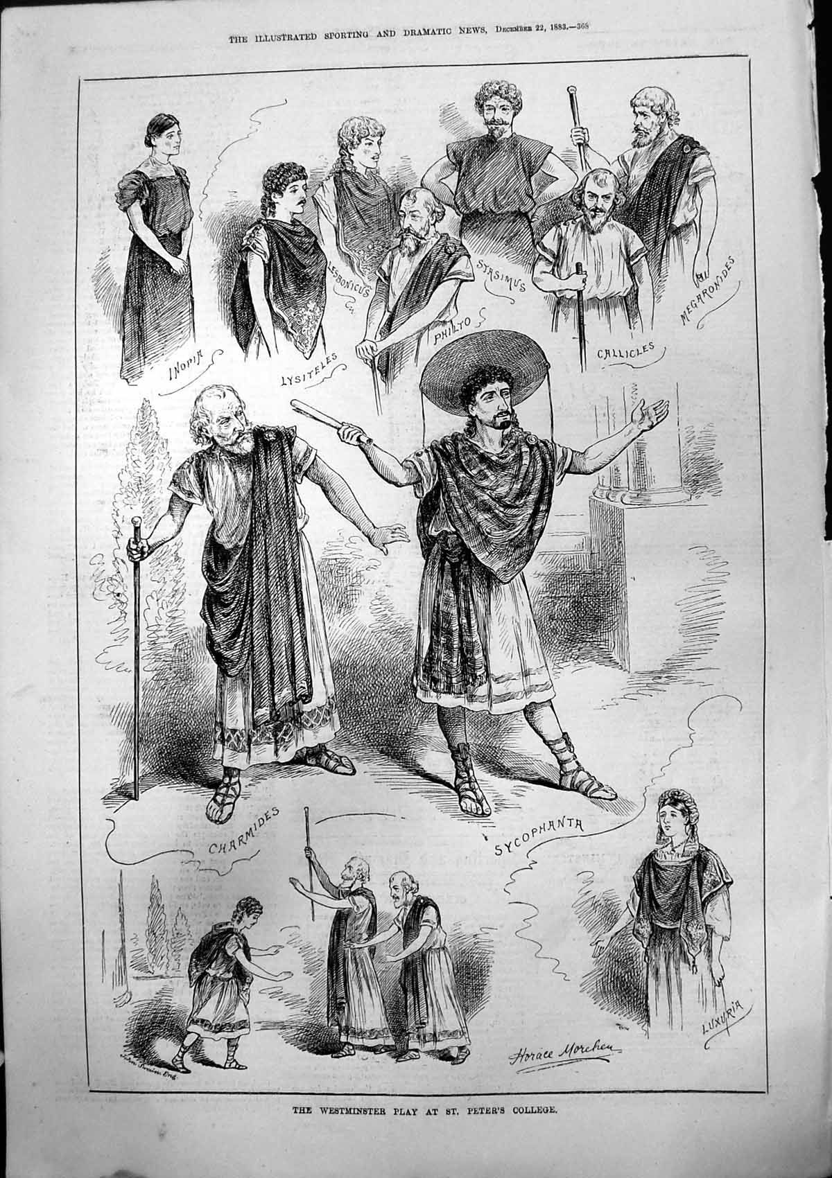 Old Westminster Play St Peters College Horace Morehen Charmides 1883 Victorian