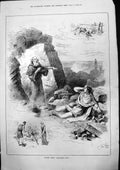 Old Antique Print Scenes Claudian John Jellicoe Man Lying Down Woman 1884 19th