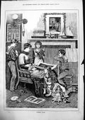 Old Print Nursery Tales Cyril Hallward Children Nursery Maid Mother 1884 19th