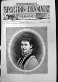Original Old Antique Print Mrs Monckton Portrait Lady 1877 19th