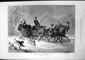 Antique Old Print Royal Sleigh Party Vienna Horses Rider Dogs Royalty 1877 19th