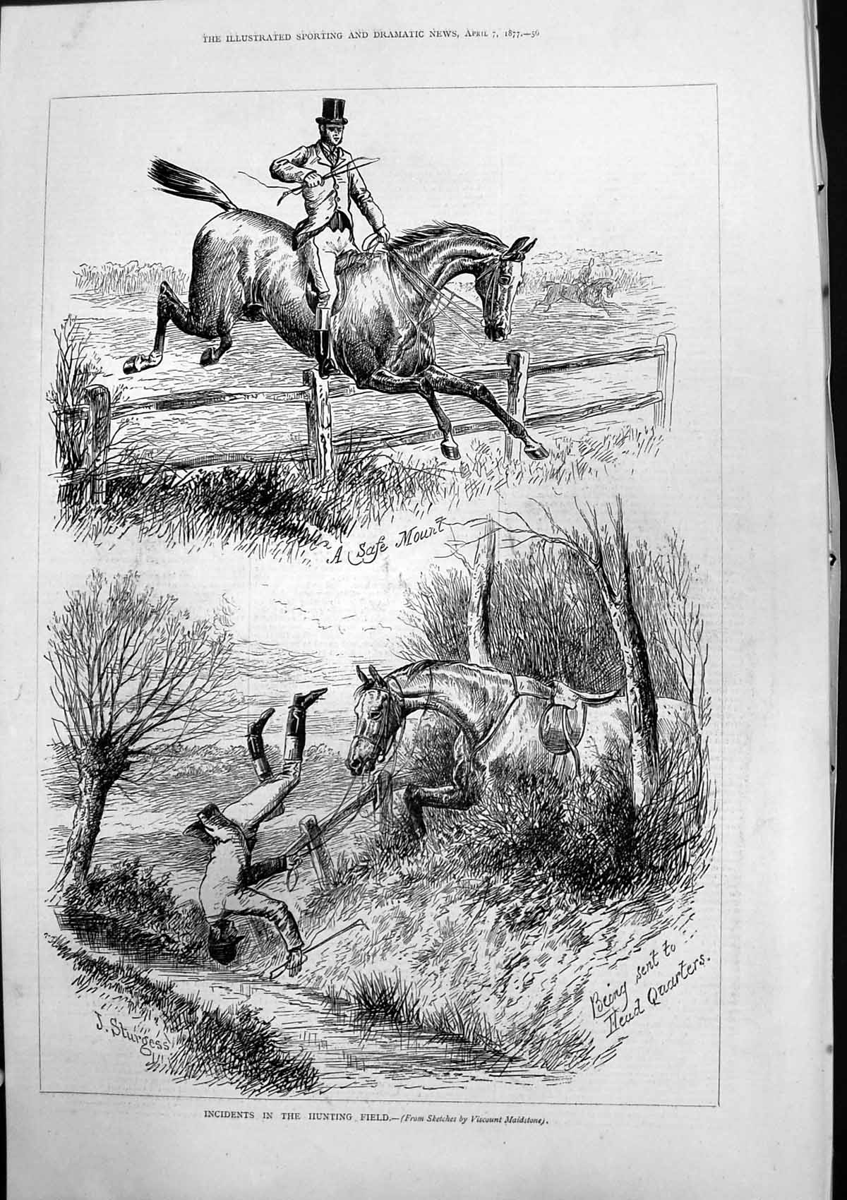 Old Incidents Hunting Field J Sturgess Safe Mount Sent Headquarters