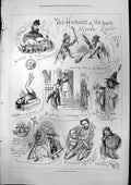 Old Print Humours Past Month April Retrospective View All Fools Day 1877 19th