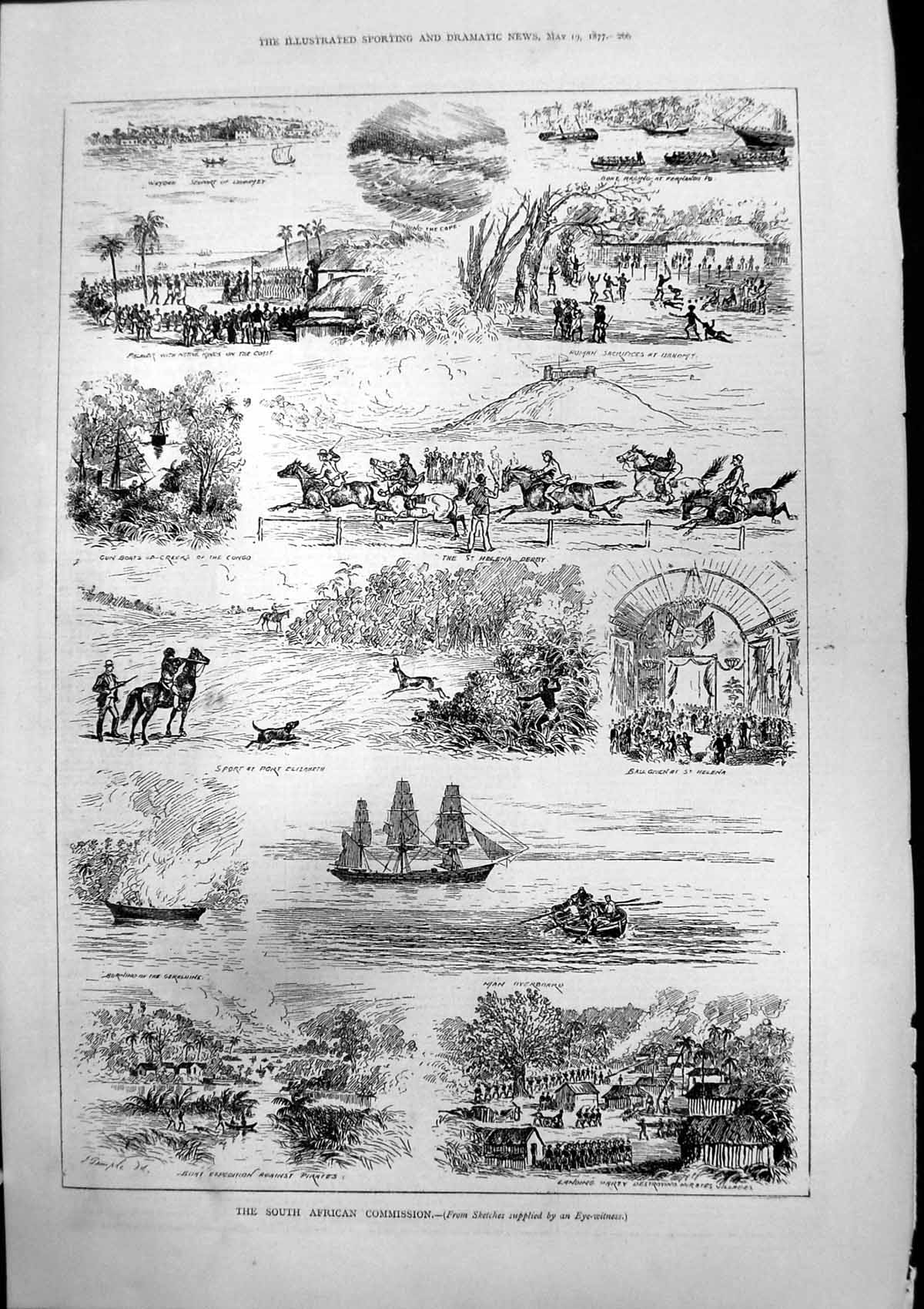 Antique Print South African Commission Boat Expedition Against Pirates 1877