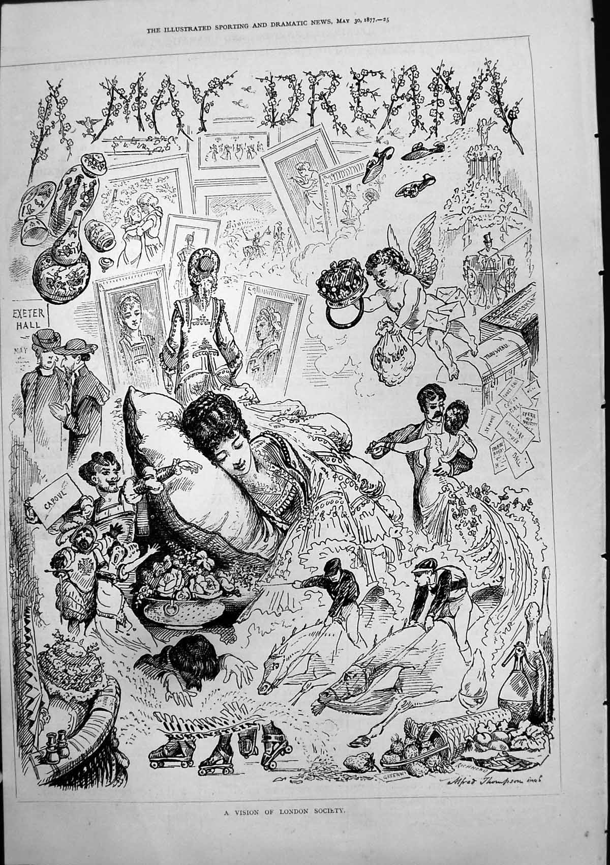 Old Vision London Society May Dream Alfred Thompson Exeter Hall 1877 Victorian