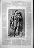Old Antique Print Mr Cheswick Before Curtain At Farewell Performance 1877 19th
