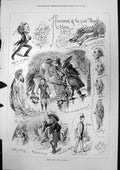 Antique Old Print Shots Over Shoulder Humours Past Month May Sea Serpent 1877
