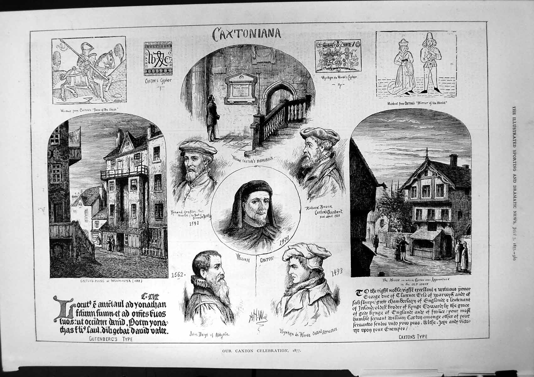 Old Our Caxton Celebration William Caxtons Burial Place Apprentice 18 Victorian