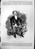 Original Old Antique Print Character Portrait Late M Laferriere 1877 Victorian