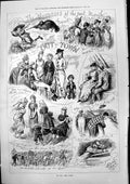 Antique Print On Sea Land Humours Last Month August Out Town M Stretch 1877