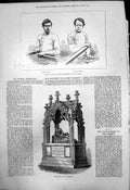 Old Print Monument Robert Chambers Race Champion Thames Cole Coombes1875 19th