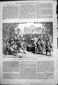 Original Old Antique Print Scene From Fleur De The Criterion Theatre 1875 19th