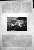Original Old Antique Print African Travel Outspanned For The Night Waggons 1875