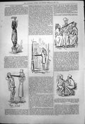 Old Antique Print Winter Amusements Parapluvium Gampii Coup D'Oeil 1876 19th