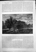 Original Old Antique Print Indian Sketches Royal Tigers Supper 1876 Victorian