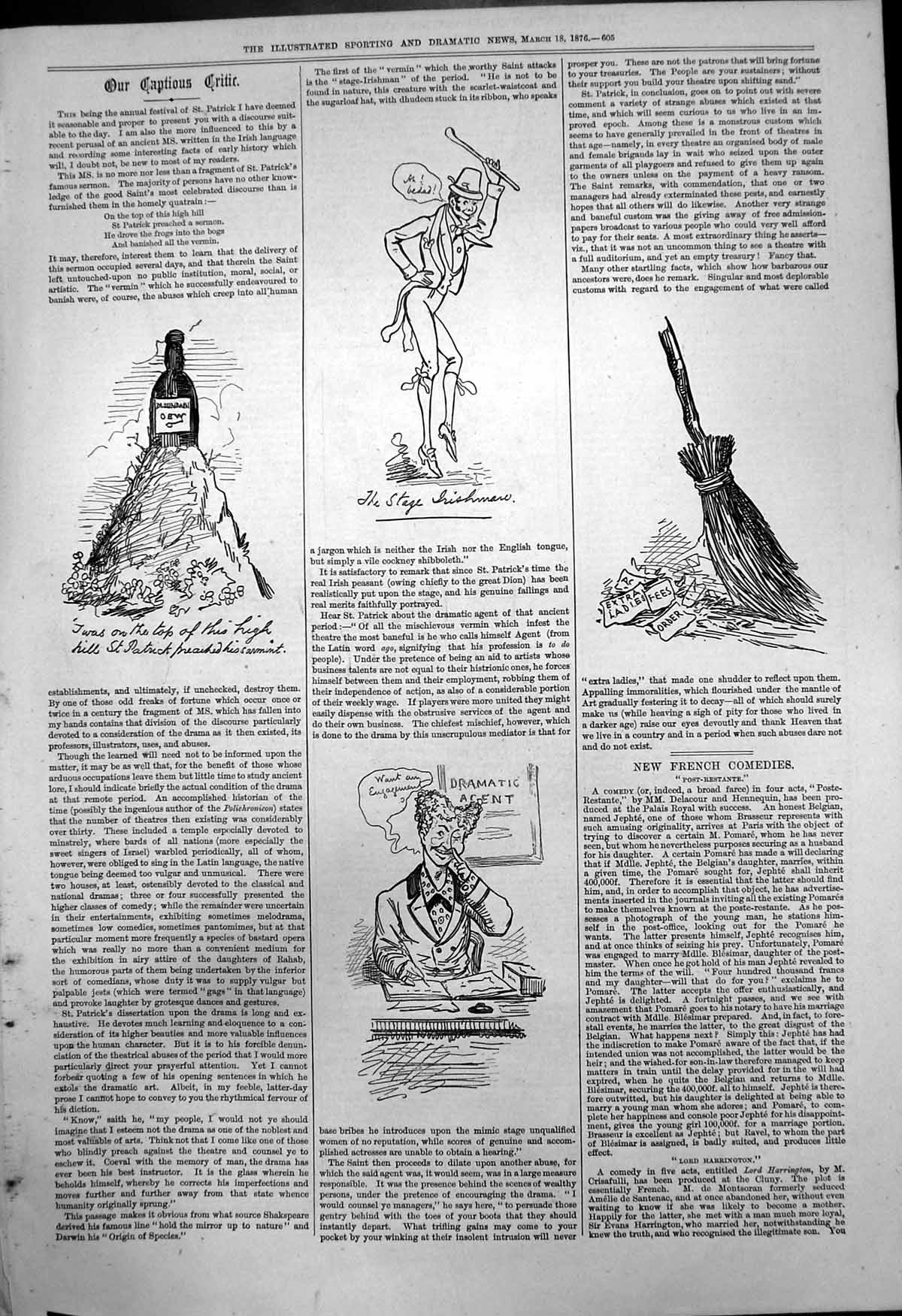 Old Captious Critic St Patrick Preached Sermon Hill Mountain Dew 1876 Victorian