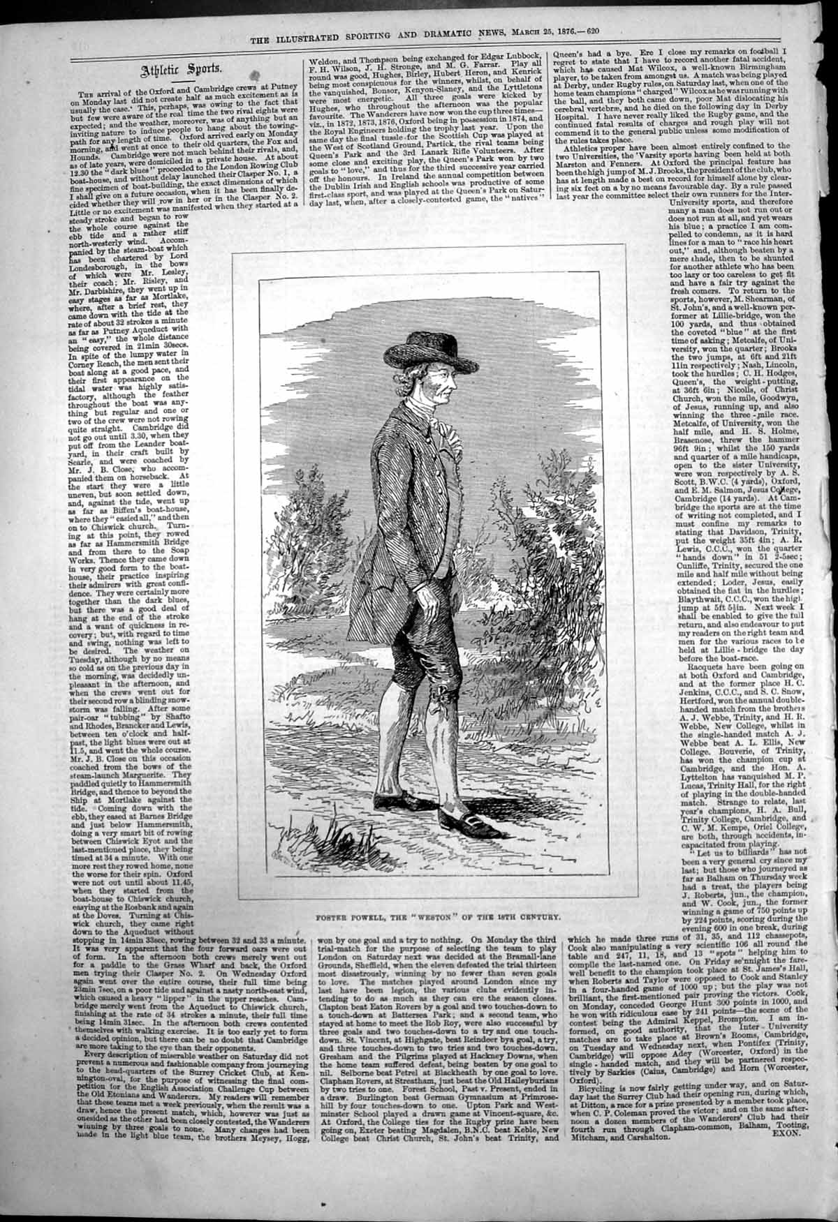 Original Old Antique Print Foster Powell Weton 18th Century 1876 19th Century
