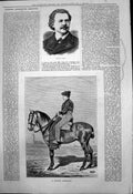 Original Old Antique Print Signor Ciampi Spanish Horseman On Horseback 1878
