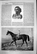 Old Print Geo Leitch Twine Plaiden Hampton Winning Mount Geo Fordham 1878 19th