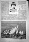 Old Miss Marion Dale Nore Yacht Club Match Off Lower Hope Point 1878 Victorian