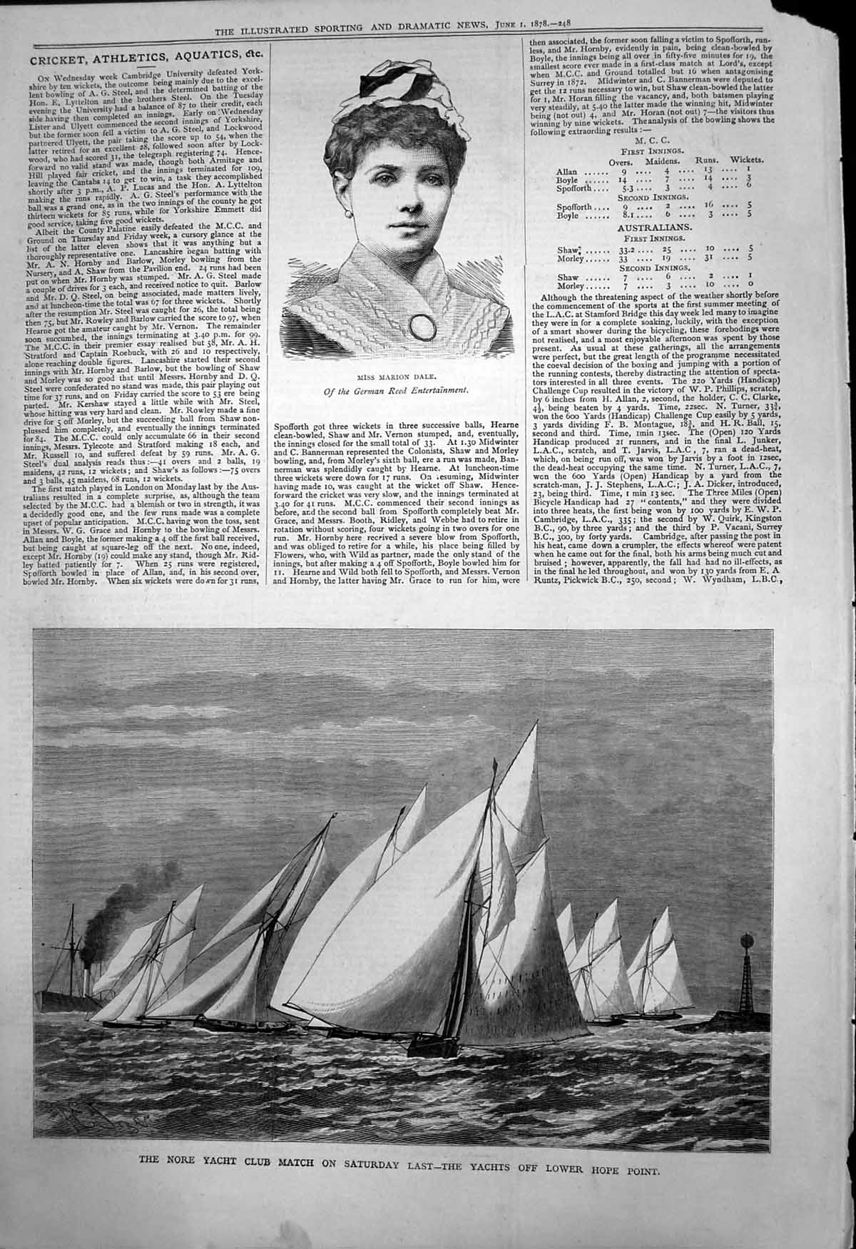 Old Miss Marion Dale Nore Yacht Club Match Off Lower Hope Point 1878 Victorian