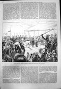Antique Old Print Nazi Bazi Bengal Cavalry Games Indian Correspondent 1878 19th