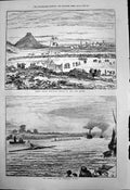Antique Old Print Jersey Races Birds Eye Sketch Finish Wingfield Sculls 1878