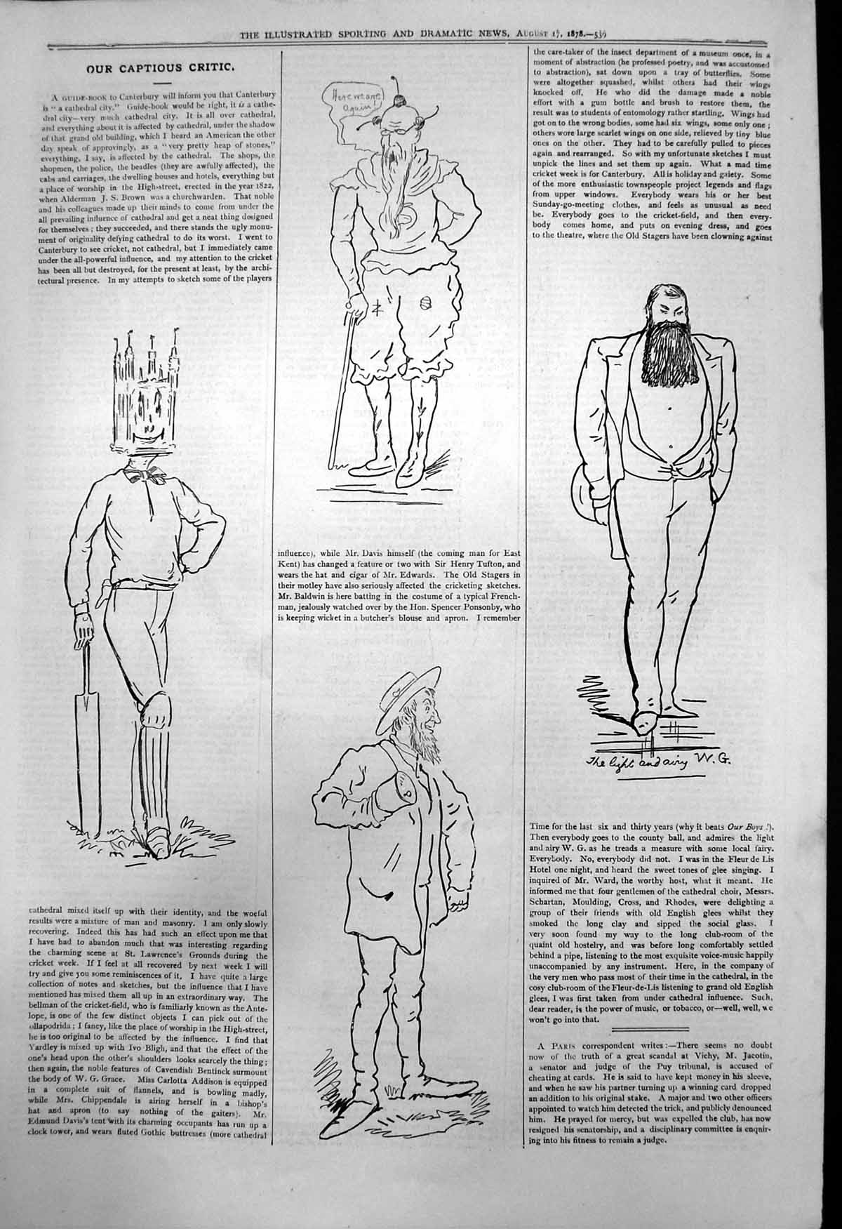 Old Captious Critic Canterbury Cathedral City Characters Bell Ringer 20th