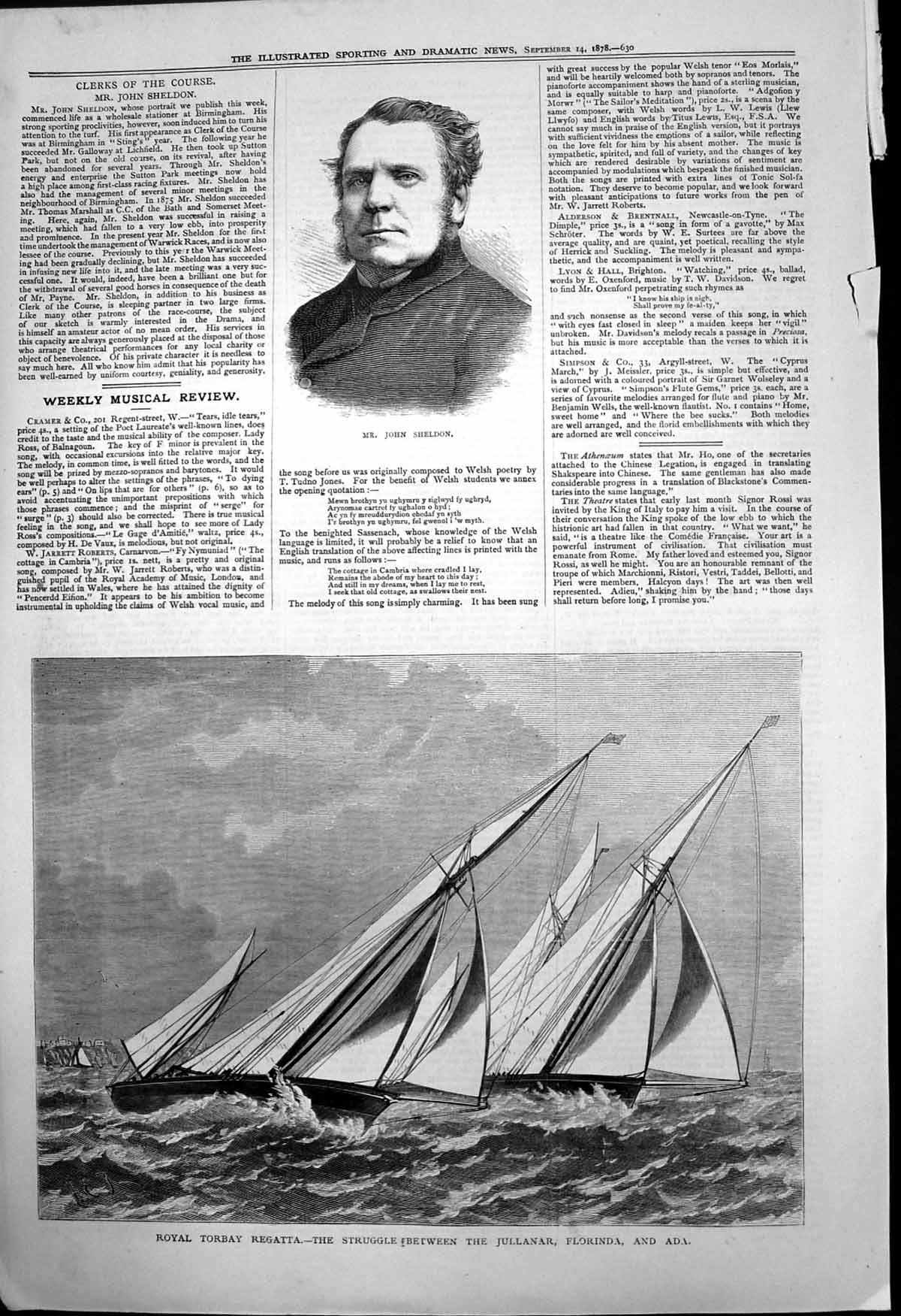 Old John Sheldon Royal Torbay Regatta Struggle Jullanar Florinda 1878 Victorian