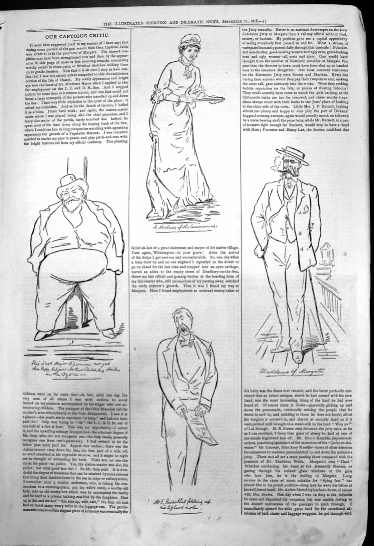 Antique Old Print Captious Critic Arthur Sketchley Ozone Me E Rosenthal 1878