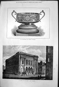 Antique Old Print Cup Presented George Fordham View Drury Lane Theatre 1878