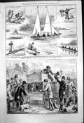 Old Antique Print Dogs Dog Tax Admiral Macdonalds Patent Fing Boat 1878 19th