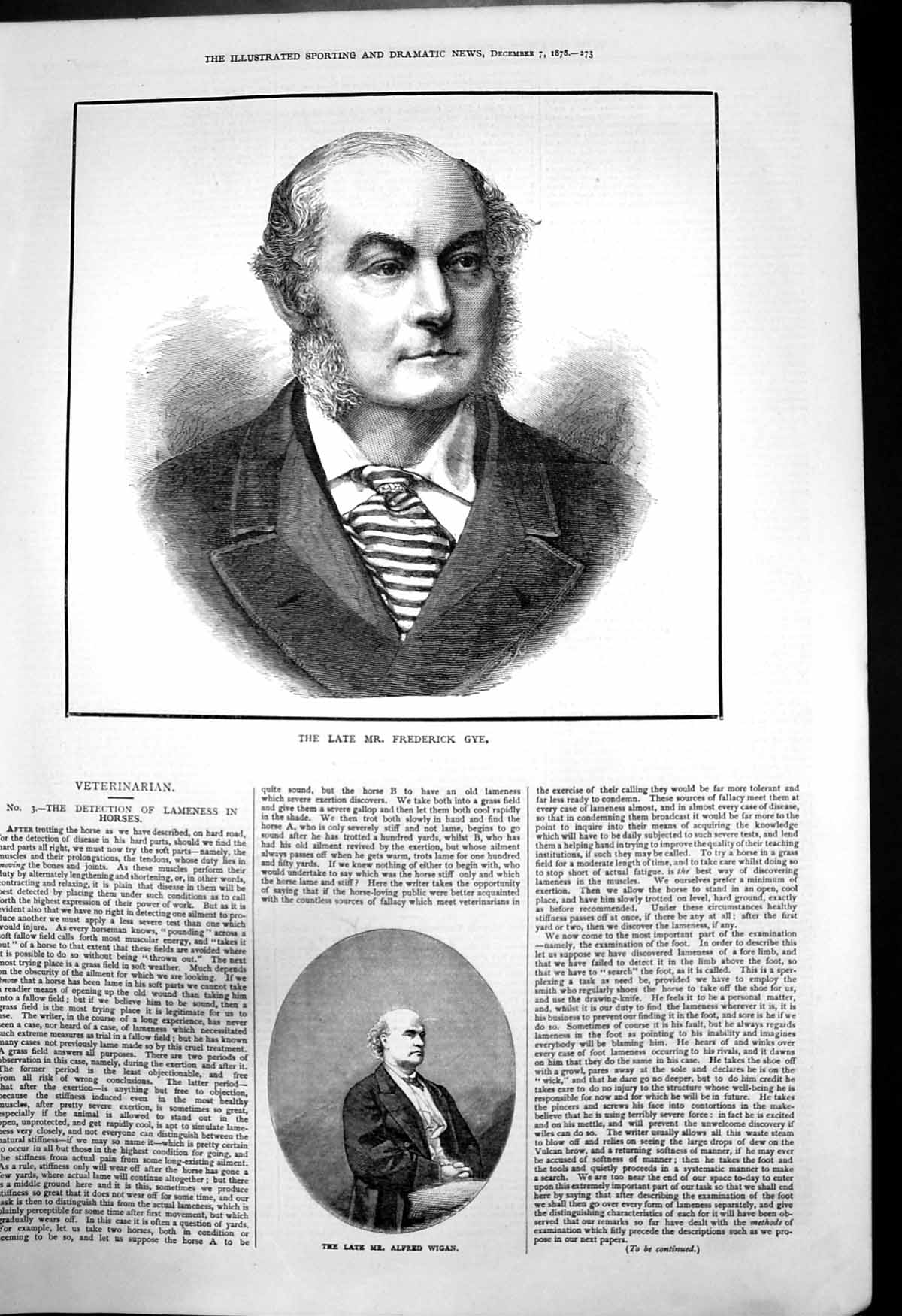 Original Old Antique Print Late Mr Frederick Gye Late Mr Alfred Wigan 1878 19th