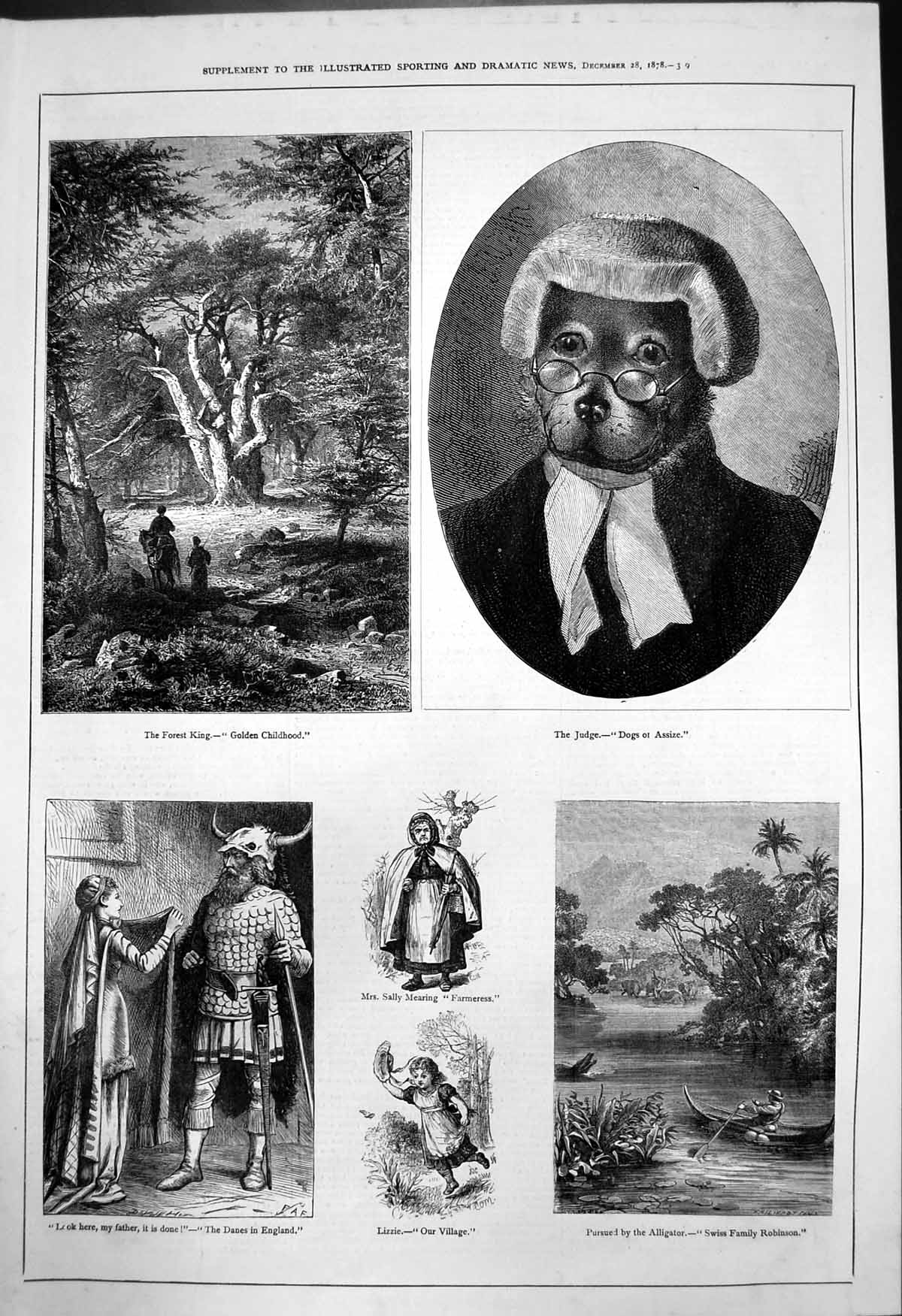 Old Print Forest King Gen Childhood Sally Mearing Farmeress Our Village1