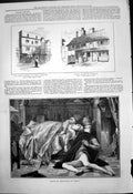 Antique Old Print Death Francesca De Rimini Alleyns Almshouses Southwark 1879